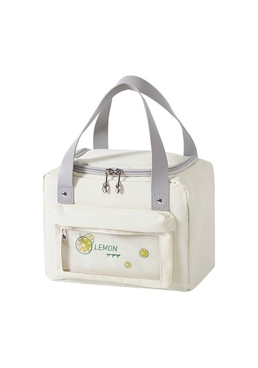 Cbtx Yalıtımlı Öğle Yemeği Çantası Polyester Açık Piknik Kamp Yiyecek Saklama Çantası Çanta - Bej + Limon Bej - Sarı Bej - Sarı