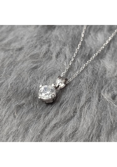 Chavin 1 Carat Swarovski Tektaş Gümüş Kadın Kolye Dh16By