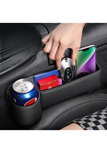 Dashanshop Evrensel Araç Koltuğu Arası Organizer 2 Adet Siyah Çok Fonksiyonlu Saklama