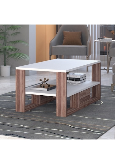 Bicabin Floransa Dekoratif Orta Sehpa Garda Beyaz (Coffee Table)