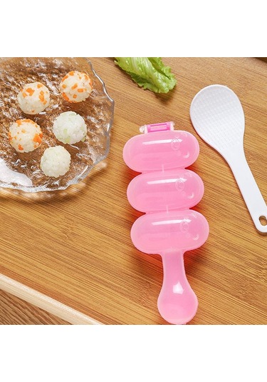 Pirinç Topu Çalkalayıcı Kendin Yap Pirinç Topu Yapıcı Çalkalayıcılar Öğle Yemeği Yapıcı Kalıp Onigiri Kalıbı Suşi Köfte 3 Eşit Top Şeklinde Mutfak Aletleri Pirinç Pembe