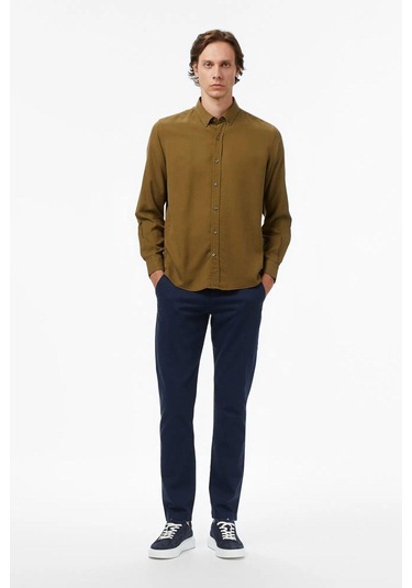 Erkek Yeşil Classic Fit Gömlek-11425 Yeşil