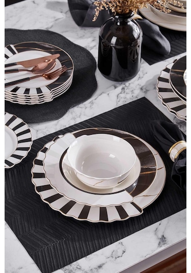 Neva N3275 Marble Plus Hibrit 24 Parça 6 Kişilik Yemek Takımı