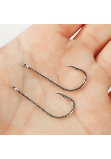 Mufunye 100 Adet İki Telli Yaban Balığı İğnesi Uzun Saplı Tuzlu/sulak Su Uygun Dayanıklı Yüksek Karbon Çelikten Yapılmış Saçma Uçlu İğne Seti