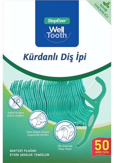 Stop Ever Well Tooth Kürdanlı Nane Aromalı Diş İpi 50'li