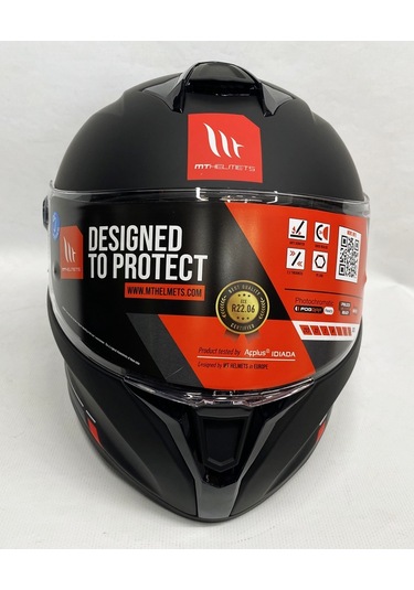 Mt Targo S A1 Şeffaf Vizörlü V-14B Kapalı Kask Mat Siyah