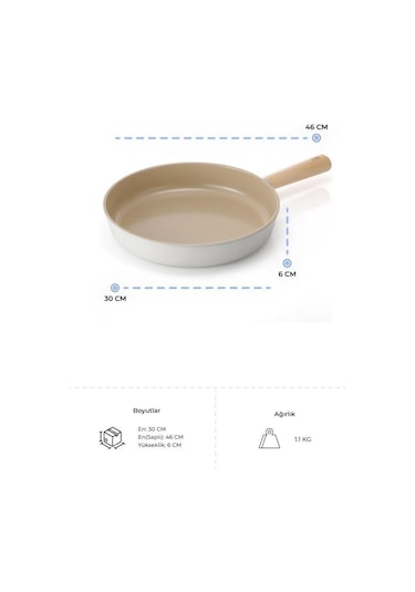 Neoflam Fika Bej Alüminyum Tava - 30 Cm