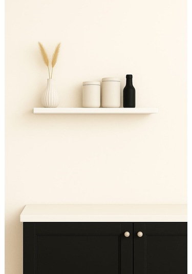 Yankı-BYEG 40 cm Mat Beyaz Mdf Duvar Rafı Gizli Bağlantı