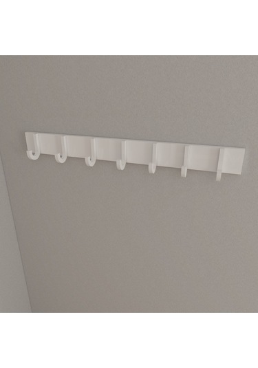 Hepsi3boyutlu Modern Duvar & Kapı Baston Askılık - 7 Adet Beyaz J Askılık - Model No : 6 Beyaz