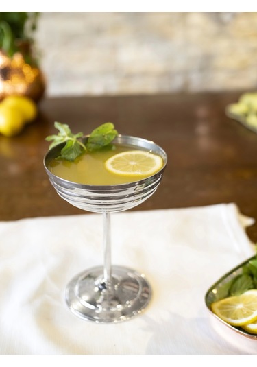 Bakır Kadeh Dilimli Model Gümüş Renk 2'li