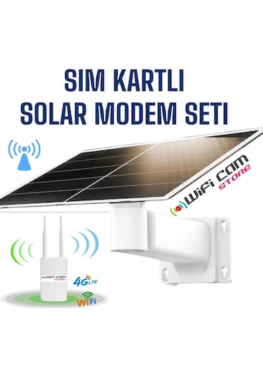 Solar Güneş Enerjili 4g Dış Mekan Wıfı Router Modem Seti