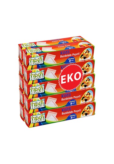 Fresh Up Kilitli Buzdolabı Poşeti 8'li 10 Paket 23 x 31 CM