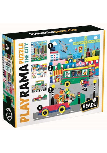 Headu Playrama Puzzle The City 3-6 Yaş