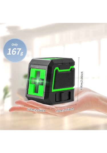 Vkemall D Tipi 2 Çizgi Yeşil Işık Lazer Seviyesi: Otomatik Çizgi Atma, Taşınabilir, Dokuma Çanta Ve Tripod İle Pil Yok