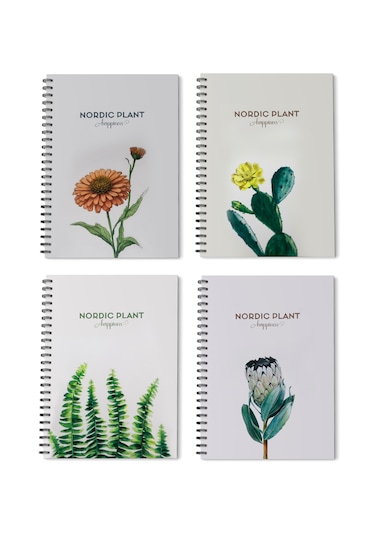 4'lü Spiralli Okul Defteri 60 Yaprak 4'lü Set - A5 Boy Kareli 15