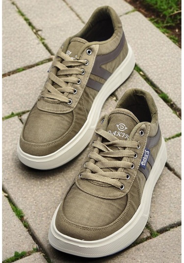 032 Ortopedik Taban Günlük Erkek Keten Spor Ayakkabı Erkek Spor Ayakkabı Vizon