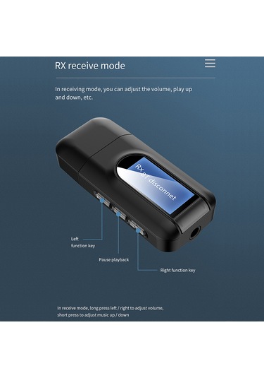 Lemestar Ekranlı Usb Bluetooth 5.0 Verici Alıcı Tv Bilgisayar Ses Adaptörü - T11 Modeli