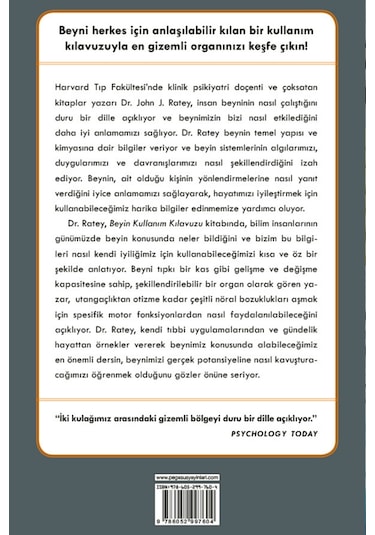 Beyin Kullanım Kılavuzu - John J. Ratey - Pegasus