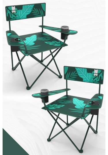 Perilla Qufi Katlanır Kamp Piknik Sandalyesi Rejisör Koltuğu - 2 Adet Yeşil Yeşil