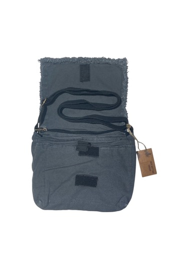 Vintage Küçük Salaş Unisex Günlük Çapraz Postacı Çantası S Boy 26x20cm Koyu Gri