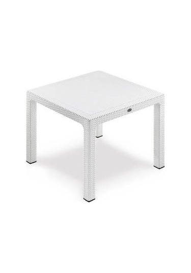 Plastik Ayaklı Beyaz Rattan Bambu Masa 90x90 Ebat - Hızlı Ve Ücretsiz Kargo Nocolor-a0d6e5b2
