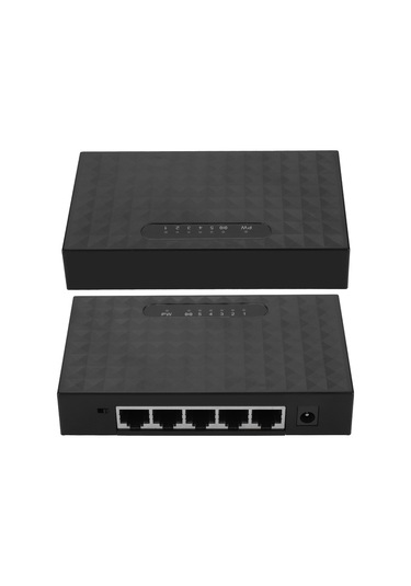Konesam 5 Port 10/100 Mbps Ethernet Switch, Otomatik Mdı/mdıx, Akış Kontrolü, Enerji Tasarruflu, Siyah Avrupa Şarj Aleti