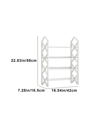Wezone 4 Katlı Metal Ayakkabı Rafı, Sağlam Çelik, Kolay Montaj, 42x58x58 Cm, Ev/ofis Organize Edici Beyaz