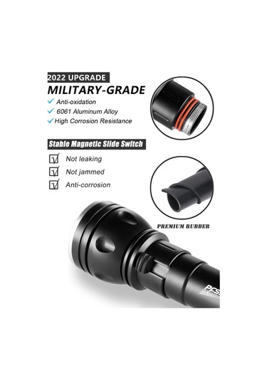 Pfsn Df-3000 Profesyonel Sualtı El Feneri, Şarj Edilebilir Pilli 150m Dalış Meşalesi