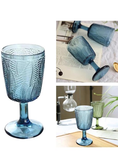 Suntek Şarap Kadehi Cam Şampanya Bardağı Yeni Eve Mavi Mavi