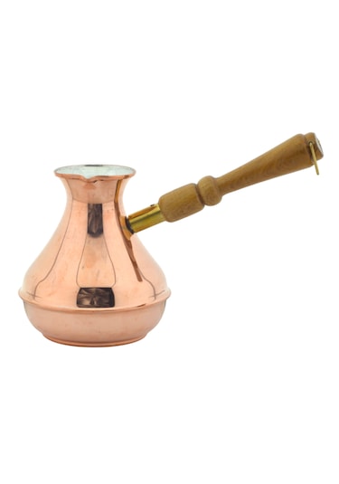 Bakır Sade Zarif Minimal 375ml Renkli Rus Cezvesi Orta