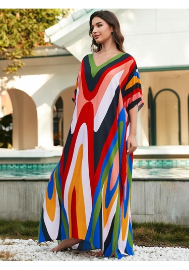 Edolynsa Büyük Beden Kaftan Turuncu Siyah Kırmızı Çizgili Yaz Uzun Plaj Gömlek Elbise Kadın Ev Giyim Kıyafeti Mayo Örtü Bol Kaftan Çok Renkli Edolynsa Büyük Beden Kaftan Turuncu Siyah Kırmızı Çizgili Yaz Uzun Plaj Gömlek Elbise Kadın Ev Giyim Kıyafeti Mayo Örtü Bol Kaftan Çok Renkli