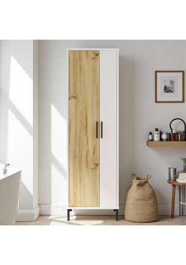 Robin Home Çok Amaçlı Dolap Vileda Banyo Dolabı Beyaz Beyaz
