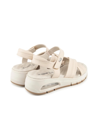 Muya Plivati Airmax Topuk Dik. Memory Foam Kadın Sandalet Krem Krem