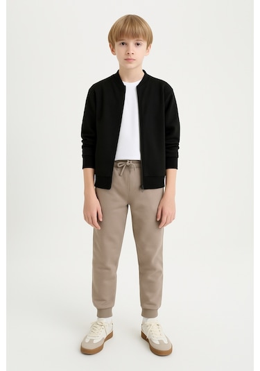 Erkek Çocuk Basic Jogger Paça Okul Eşofman Altı Ak-2350 Bej