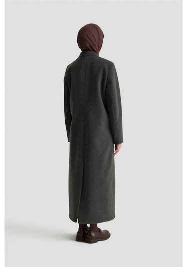 Armine Hakim Yaka Kaşe Kap 25kd1124 Gri Gri