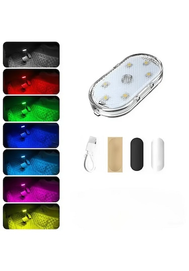 Araç Ve Dolap İçi Rgb Işık Şarjlı Dokunmatik Ledlamba Işık