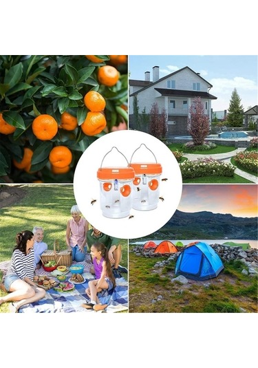 Geeksen Güneş Enerjili Dış Mekan Atak Böceği Tuzağı - Bahçe Çimenliği Ağaç Takma Tipi - Ip44 Su Geçirmez - 2 Adet Turuncu