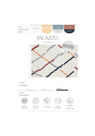 Cool Halı Palazzo Yumuşak Bukle Tezgah Önü Leke Tutmaz Renkli Kabartmalı İskandinav Mutfak Halısı