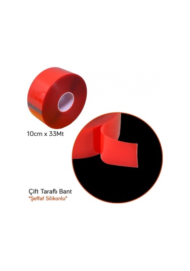 Nyf 10 Cm X 33 Mt Çift Taraflı Silikonlu Bant Şeffaf