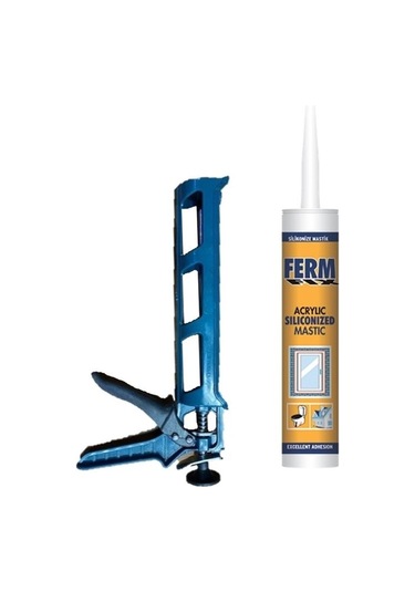 Somafix Beyaz Silikonize Mastik Silikon Tabancası Seti