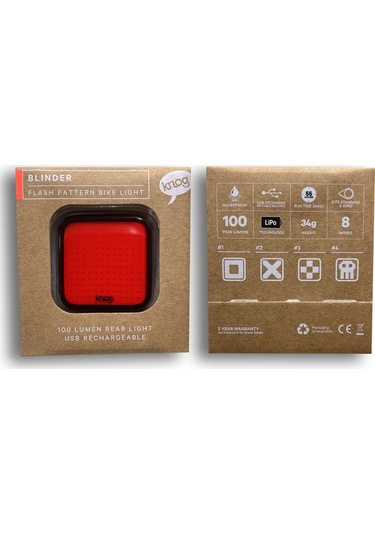 Knog Blinder Square 100 Lm Bisiklet Arka Stop Lambası