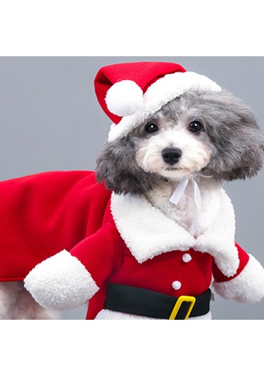 Xindoker Kışlık Noel Temalı Köpek Kıyafeti - Rüzgar Geçirmez Polar Kumaş, Ayarlanabilir Bel