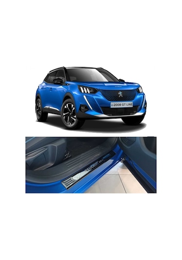 Peugeot 2008 Kapı Eşiği Kromu Nikelajı Titanyum Siyah 2020 Sonras