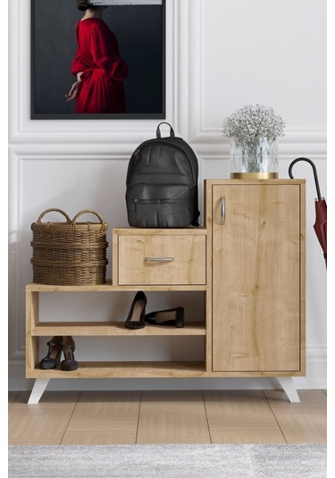 Decormet Retro Ayakkabı Dolabı Safir Meşe Safir Meşe