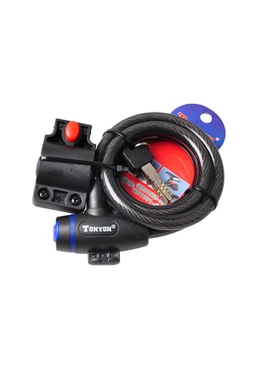 Zhongli Tonyon Ty-533 Anahtarlı Halat Kilit 12x1200 MM Siyah