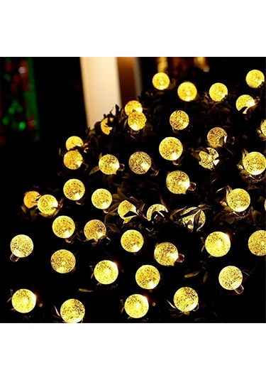 Çok Renkli Güneş Dize Işıklar Açık Led Kristal Küre Topu Işık 8 Modlu Su Geçirmez Güneş Enerjili Veranda Işık Bahçe Partisi Düğün Dekor İçin 5m20led Çok Renkli