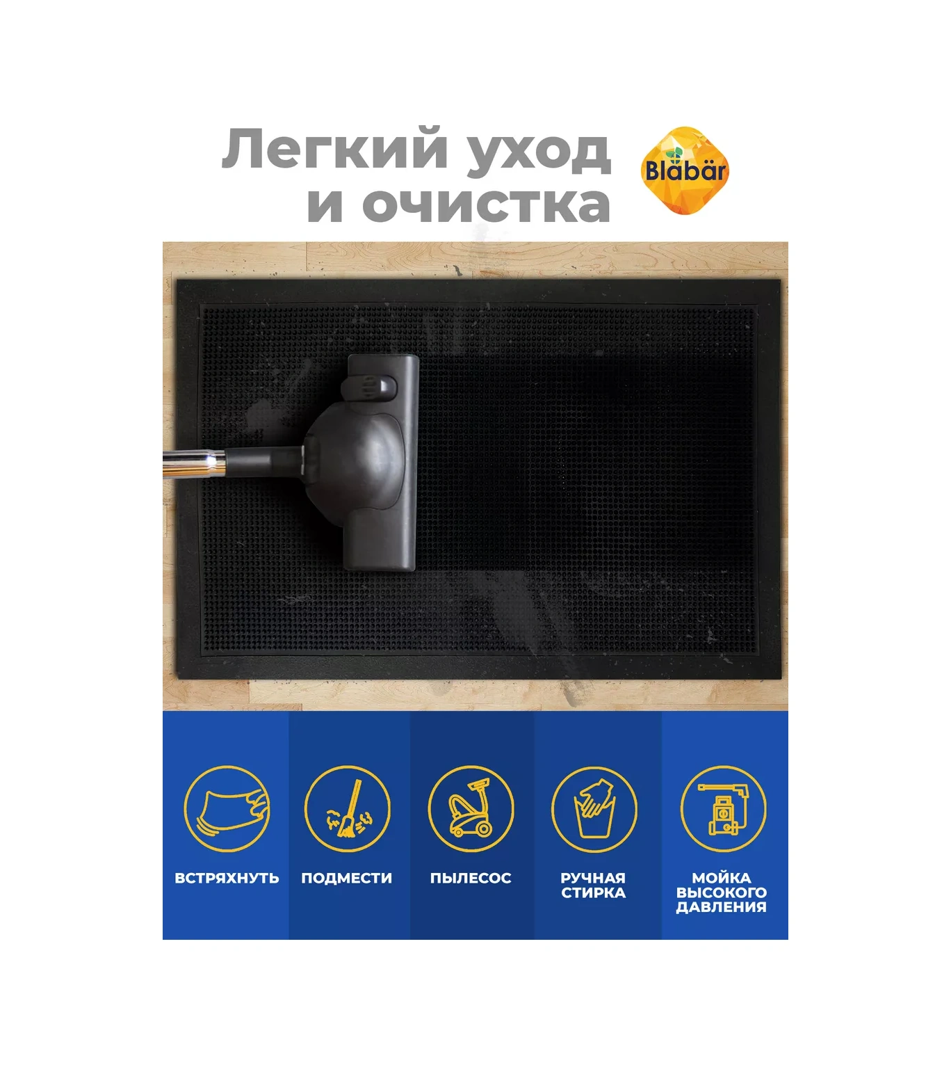 Blabar 40 X 60 Cm Koridor İçin Kauçuk Kapı Önlüğü 191508628 Siyah