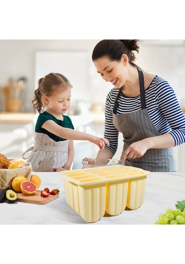 Kolay Çıkarılan Pratik Mutfak 12'li Silikon Dondurma Kalıbı