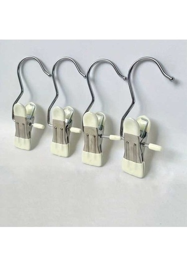 Dancemonkey Swift Paslanmaz Klip Kıyafet Kancası Çelik Parlak Beyaz Askı 30 Adet - Gk Beyaz