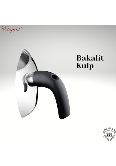 Mirage Aile Boy Bakalit Kulplu Çaydanlık Takımı - Siyah Siyah